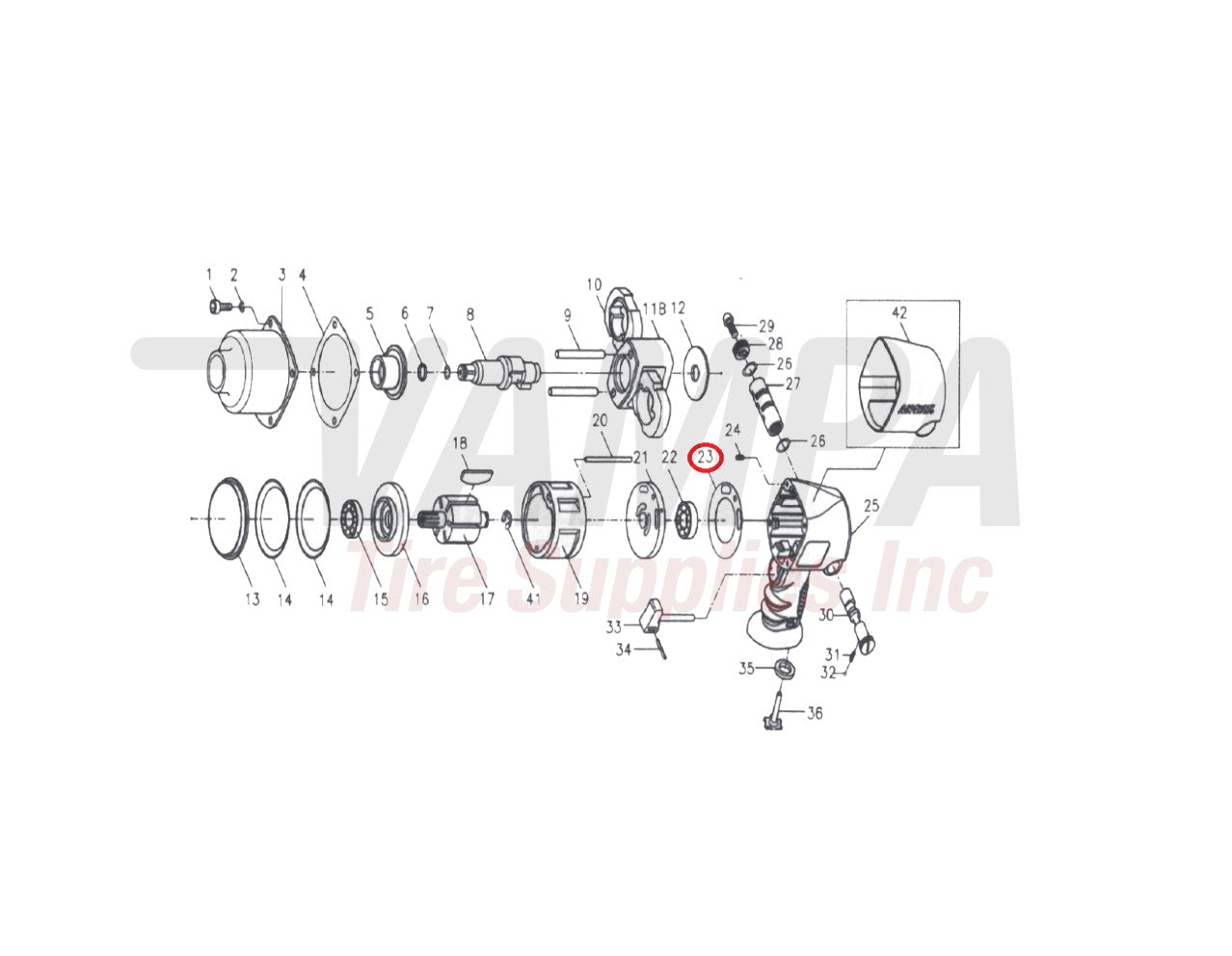 AirCat 303R-020 Replacement Rear Gasket For ARC-1460XL