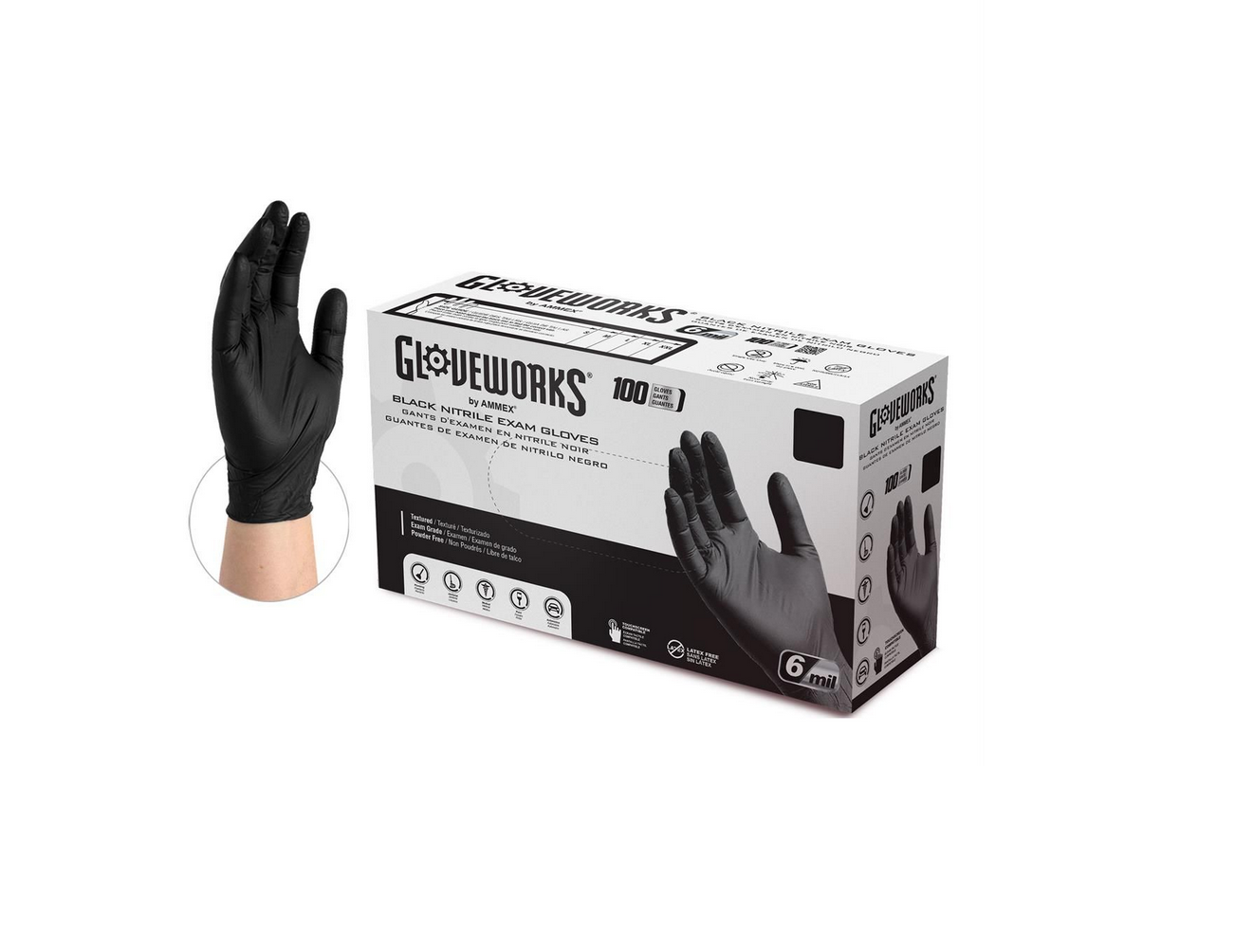 Gloveworks By Ammex Nitrile Gloves Large