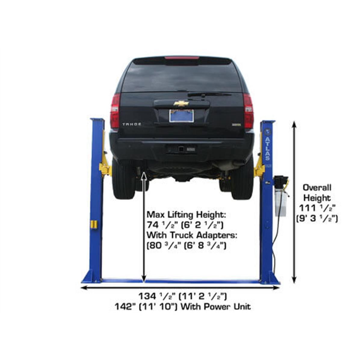 Atlas 9KBPX Baseplate 9,000 lb. Capacity 2-Post Lift