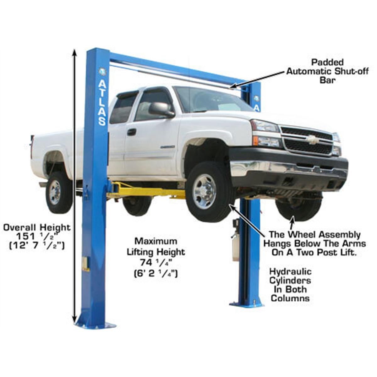 Atlas OHX10000X Commercial Grade Extra Tall 10,000 lb. Capacity 2-Post Lift